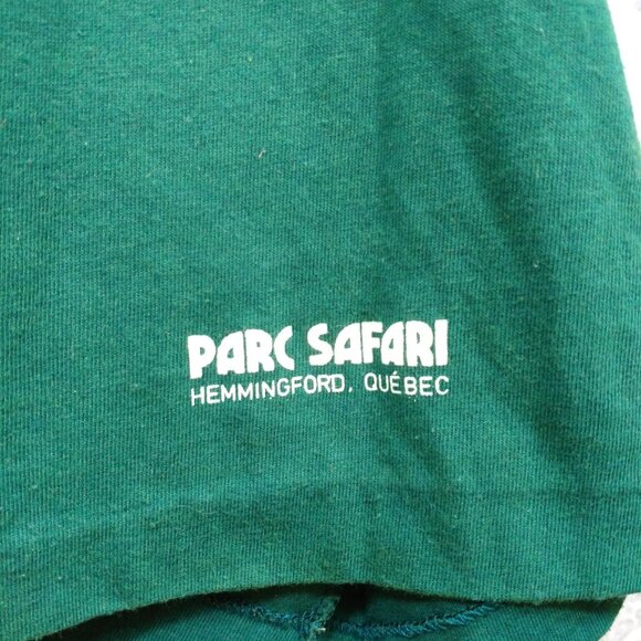 Vintage 80s Leopard T Shirt Size M Zoo Parc Safari Crew Neck Short Sleeve - Picture 9 of 12